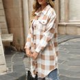 thumbnail image 4 of DailyTrove Women's Light Wash Plaid Coat,Outerwear for Women Vacation, 4 of 5