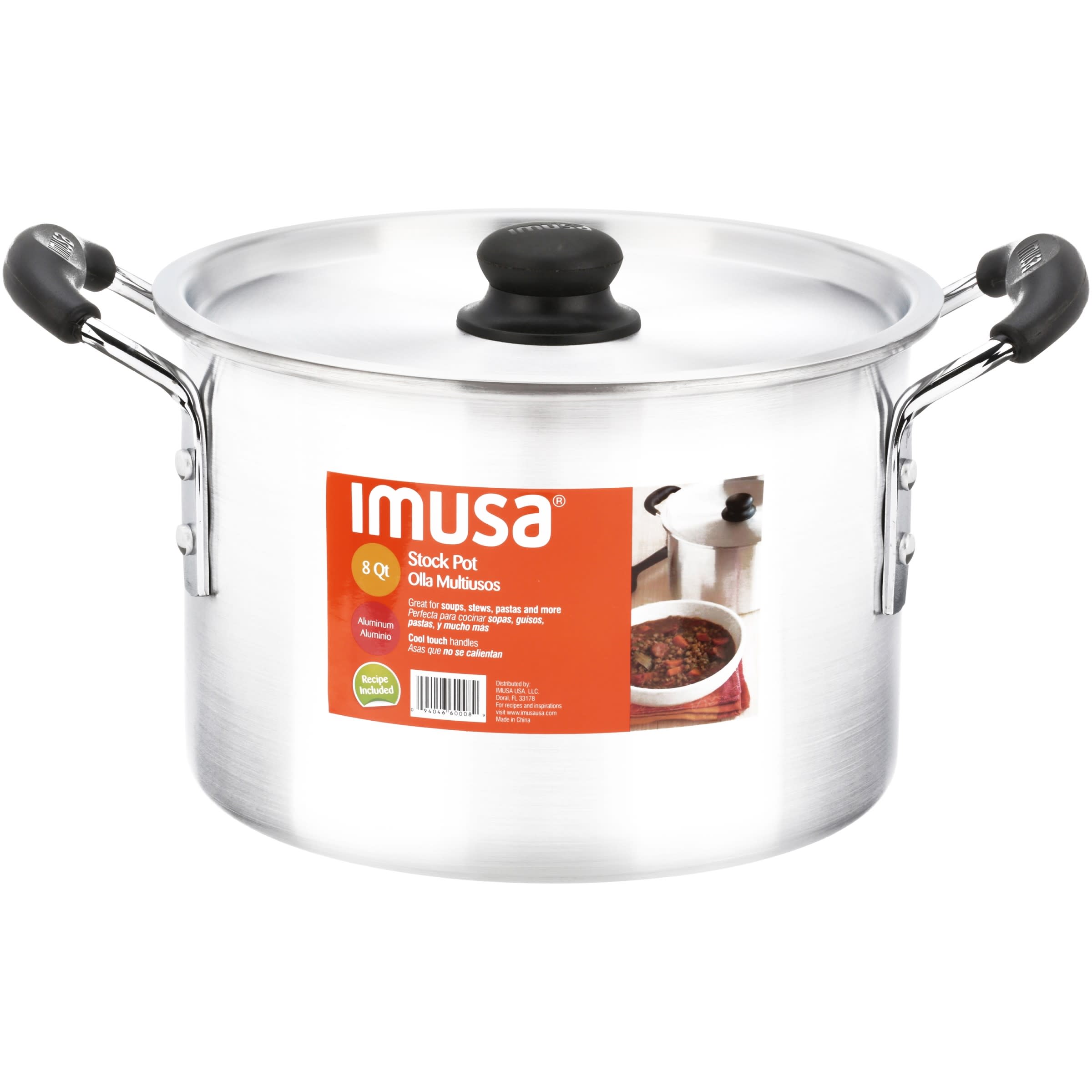 Imusa 8Qt Aluminum Stock Pot with Lid - image 3 of 13