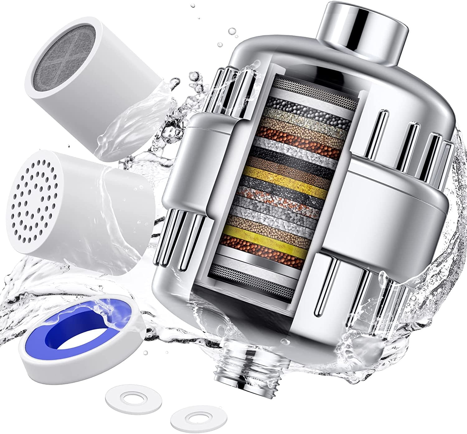 ENROSLU Shower Filter 30-Stage with 2 Replacement Cartridges photo 1
