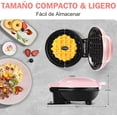 thumbnail image 4 of Mini Máquina para Hacer Waffles, Keto Chaffle Maker con Diseño Compacto, Fácil de Limpiar, Superficie Antiadherente, Plancha para Gofres Pequeña, Perfecta para Desayuno Postre Sándwich, 4 Pulgadas, 4 of 5