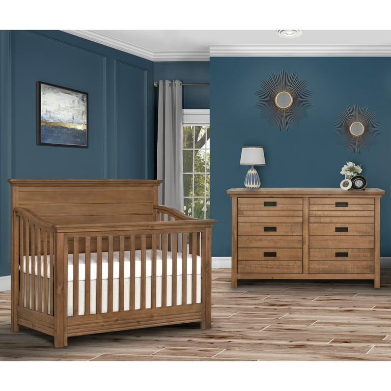 evolur Waverly 5 in 1 Full Panel Convertible Crib In Sugar Cane