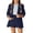 A1#- Dark Blue, variant on Outfits Set Outfit Set Girls Button Front Blazer Match Short Pants Formal Two Piece Set Neat Tailored Design Event Wear Kids Party Gathering Formal Outfit Green 3T-4T