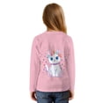 thumbnail image 2 of DISNIMO Girls Long Sleeve Tops Cat Print Cute Lace Up T-Shirts Casual Crew Neck Blouse Top Fashion Soft Blouse Shirt Size 5-12 Years, 2 of 8