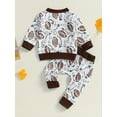 thumbnail image 2 of Zehjuhan 2pcs Toddler's Football & Floral Allover Print Long Sleeve Set, Sweatshirt & Casual Pants, Baby Boy's Clothes, 2 of 6