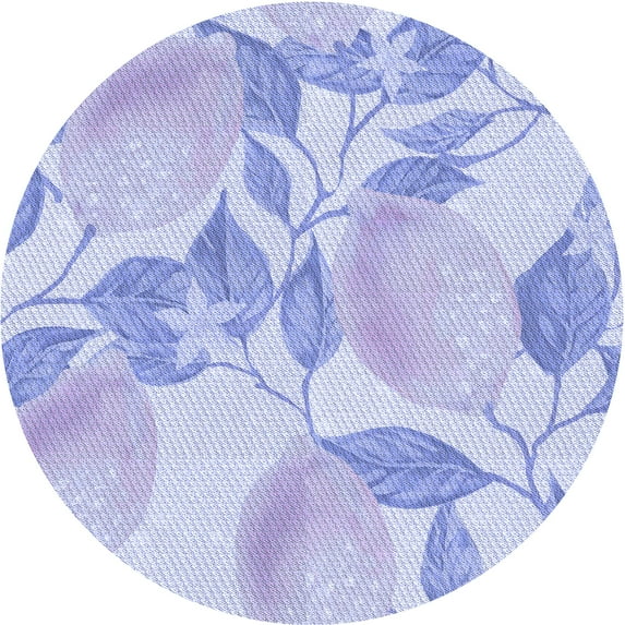 Ahgly Company Indoor Round Patterned Sky Blue Dress Blue Area Rugs, 4' Round