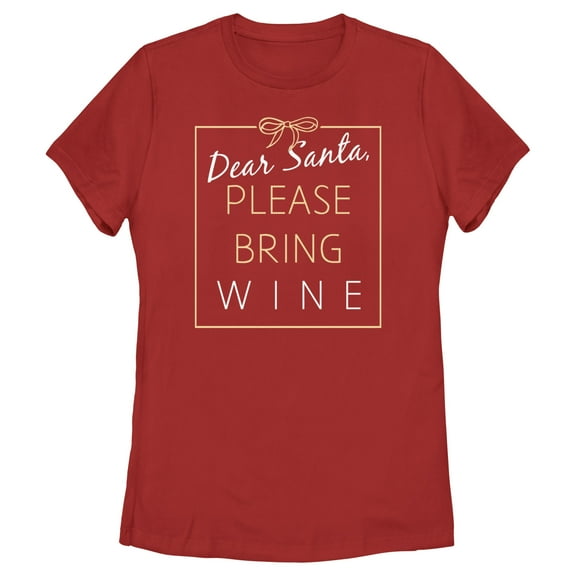 Women's Lost Gods Please Bring Wine  Graphic Tee Red Medium
