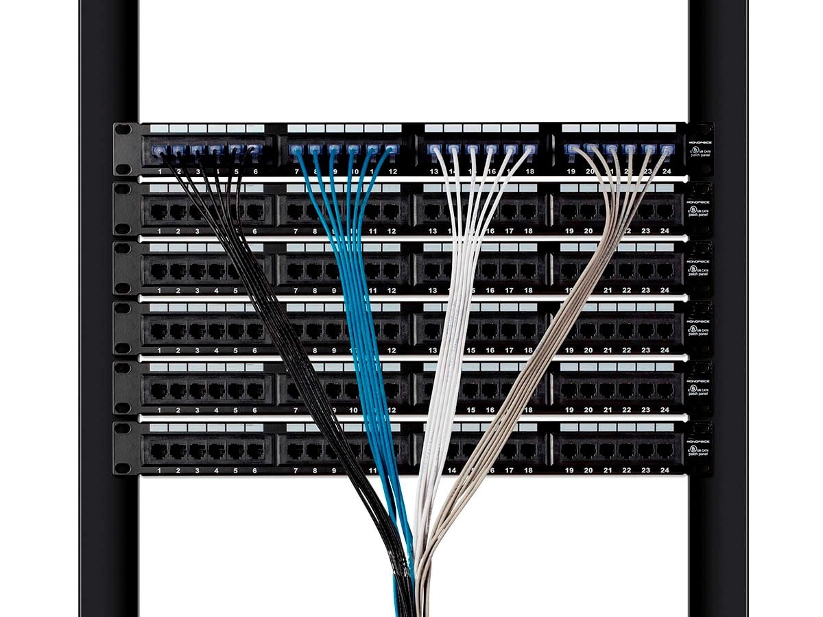 Monoprice Cat6A Ethernet Network Patch Cable - 20 Feet - Black | 5-Pack, 10G - SlimRun Series