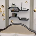 thumbnail image 7 of Black Floating Shelves for Wall Shelf for Bedroom,Repisas Flotantes De Pared, Waterproof Solid Wood Floating Shelves Bathroom，Small Relief Textures,for Bathroom,Bedroom,Living Room, Kitchen, 7 of 7