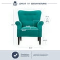 thumbnail image 5 of BELLEZE Accent Chair Armchair for Living Room - Allston (Mallard Teal), 5 of 7