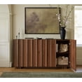 thumbnail image 2 of win2win Buffet Cabinet with Storage, Mid Century Modern Sideboard with Wave Design, Wood Grain Finish, Credenza with Adjustable Shelves, Modular Cabinets for Living Dining Room Hallway, Walnut, 2 of 8