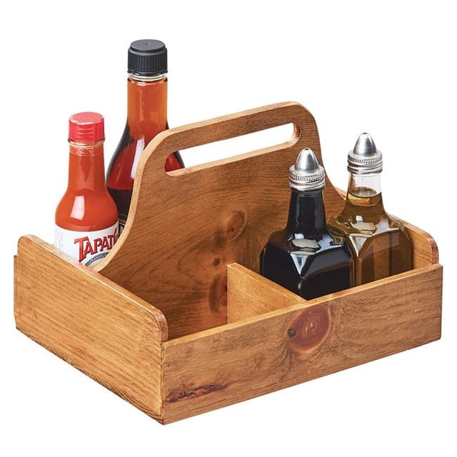 Cal Mil 3692-99 Madera Section de Condiment de Bois Récupéré avec Poignée - 9,75 x 8 x 7,5 Po.