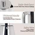 thumbnail image 5 of 2 Cup Thickened Moka Pot 304 Stainless Steel 100ml Italian Espresso Coffee Maker Stovetop CoffeeMakers Mocha Pot Percolator for Induction Stove Classic Cafe Makers Portable for Easy Brewing, 5 of 9