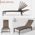 thumbnail image 5 of Joinhom Patio Aluminum Adjustable Chaise Lounge Chair Brown, 5 of 5