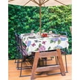 thumbnail image 3 of Fsddascl Pink Blue Hydrangea Outdoor Tablecloth - 60x84 Inch Rectangle Dining Table Cover, Pastoral Watercolor Botanical Flowers Waterproof Outdoor Table Cloth with Umbrella Hole & Zipper for Patio, 3 of 7
