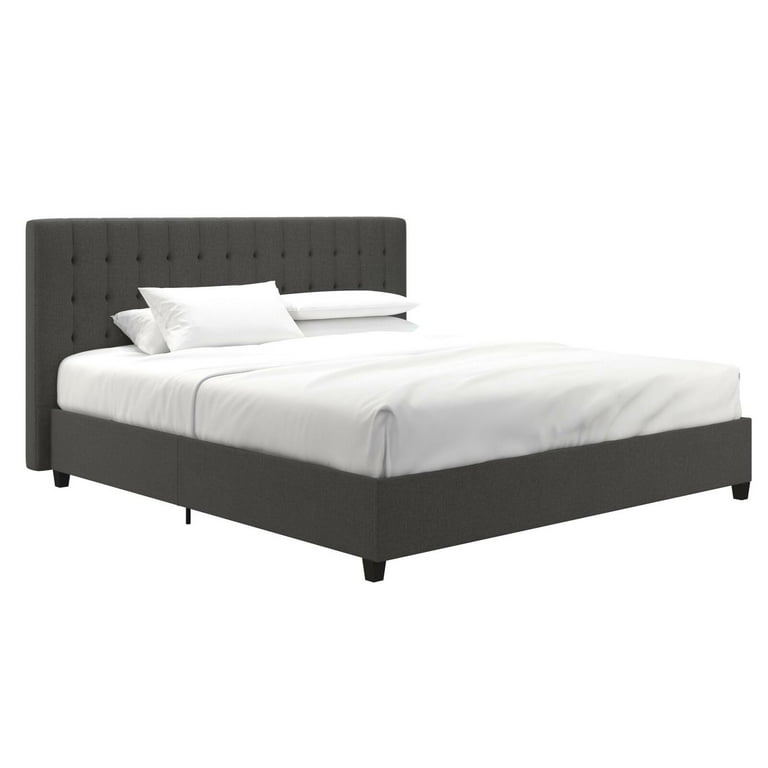 Littrell Tufted Upholstered Low Profile Platform Bed Very good