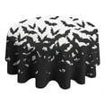 thumbnail image 4 of Halloween Bat Swarm Pattern Round Tablecloth 60"x60",Wrinkle Wipeable Table Cloth for Kitchen Dining Room Picnic Patio Party, 4 of 6
