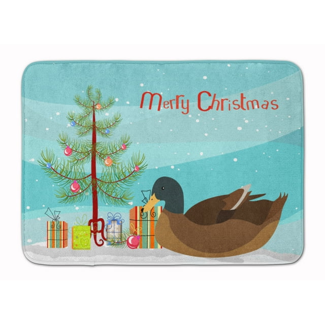 Carolines Treasures BB9233RUG Khaki Campbell Duck Christmas Machine Washable Memory Foam Mat
