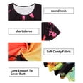 thumbnail image 4 of CASSIE LIZ Plus Size Tops for Women Colorful Tie Dye Short Sleeve Blouses Black Base Fashion Swing Crew Neck Shirts Tee Loose Fit Tunics Spring Summer Casual Pullover XL 14W 16W, 4 of 5
