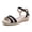b-Black, variant on Womens Platform Sandals Open Toe Low Heels Fashionable Round Wedge Slip on Comfortable Espadrilles Summer Walking Shoes b-White Size 9