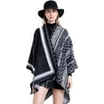 thumbnail image 2 of CoCopeaunt Women Plaid Shawl Wrpas Open Front Poncho Travel Warm Sweater Cardigan Cape Blanket Scarf for Fall and Winter, 2 of 6