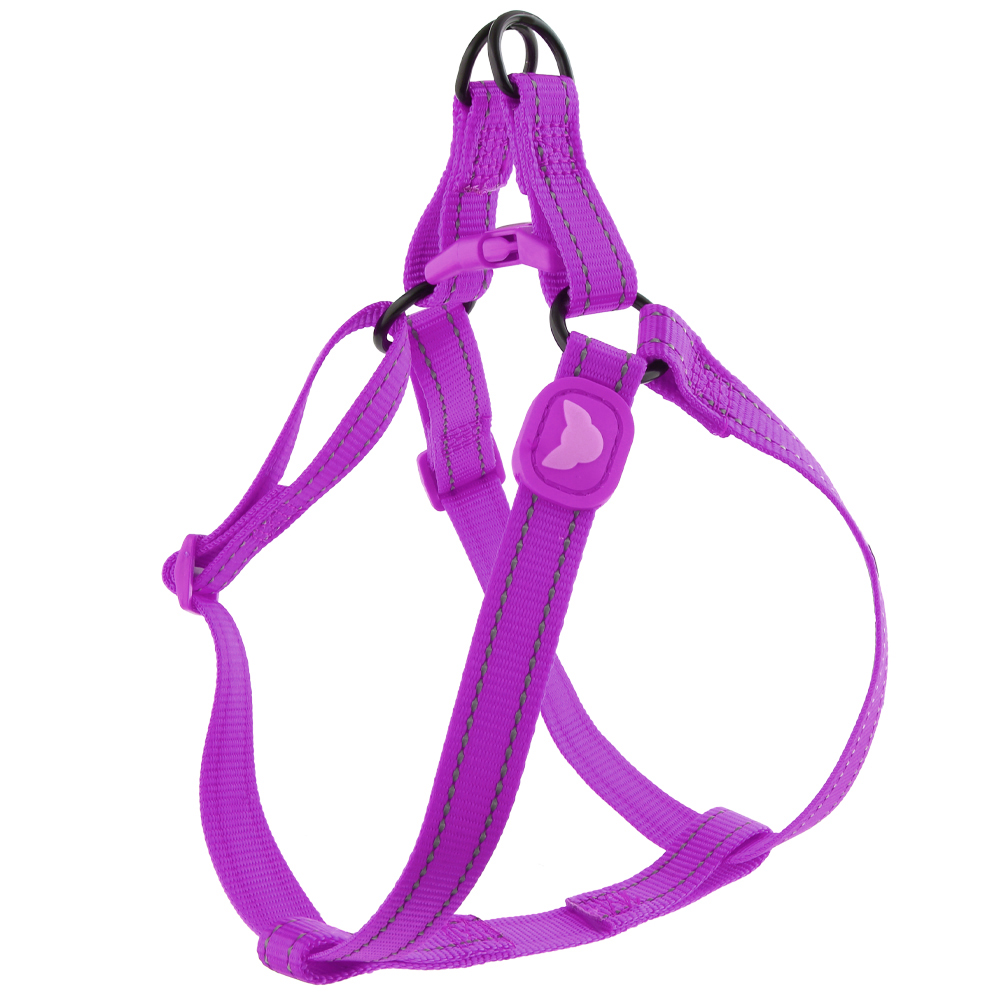 Toy Doggie Essential Nylon Reflective Harness Purple Xs for XSmall Dogs