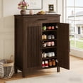thumbnail image 3 of Fnova 5-Tier Cabinet with 1 Drawer, Side Cabinet Adjustable Shelves, Shoe Storage, Louvered Doors, Easy Assembly, for Entryway, Hallway, Living Room, Bathroom, 3 of 20