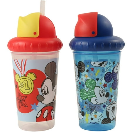 Infant Cup - Disney Mickey Mouse Pop Up Straw Infants Sippy Cup, 2 Piece