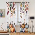 thumbnail image 2 of Kitchen Curtains 84 Inch Length 2 Panels, Fall Grommets Window Treatment Curtain, Thanksgiving Pumpkins Weeping Maple Leaf Thermal Curtains Drapes for Living Room/Bathroom, 2 of 9