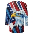 thumbnail image 5 of Dianli Womens Womens Blouses and Tops Dressy Women's 3/4 Sleeve Shirts Sunflower Print Round Neck Loose Tops Comfy Soft Blouses Summer Casual Pullover Patriotic Shirts 4th of July Tops, 5 of 5