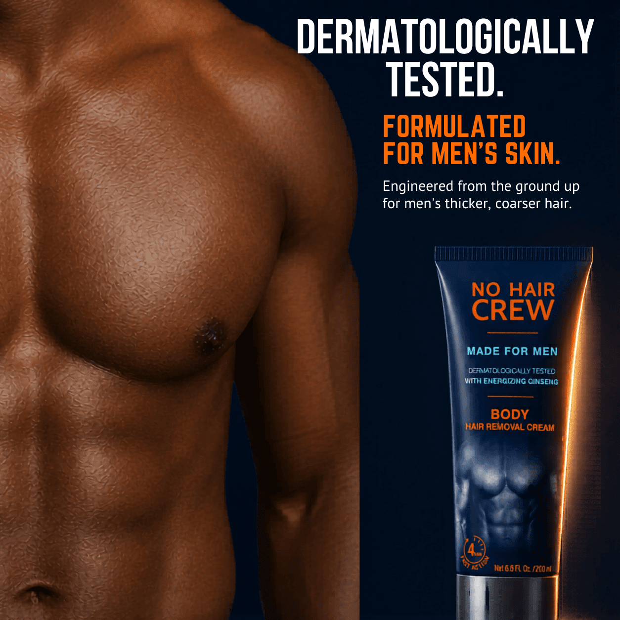 No Hair Crew Hair Removal Cream, Manscaping for Men, Vegan