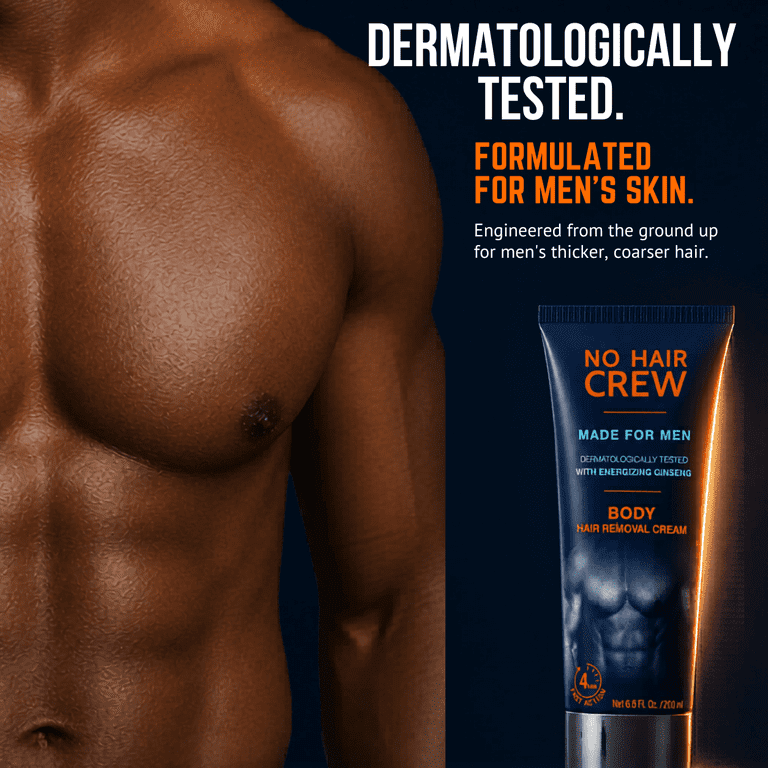 No Hair Crew Hair Removal Cream, Manscaping for Men, Vegan