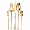 thumbnail image 1 of Juego de cubiertos mate, tenedores dorados, cucharas, cuchillos, cubiertos de acero inoxidable dorado, conjunto de cubiertos con tenedor para pastel Fivean unisex, 1 of 2