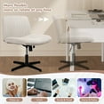 thumbnail image 5 of Walsunny Armless Cross Legged Office Wide Chair for Vanity Desk, Adjustable Swivel Padded Fabric Vanity Task Computer Chair, 5 of 12