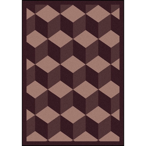 Joy Carpets Kaleidoscope Highrise 7'8" x 10'9" Area Rug in Color Plum