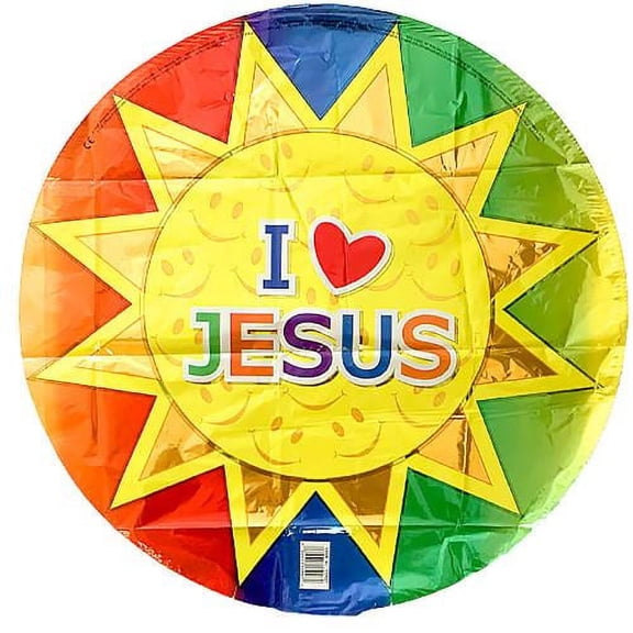LOONBALLOON Religious Balloons, 18″ I (HEART) JESUS SUN