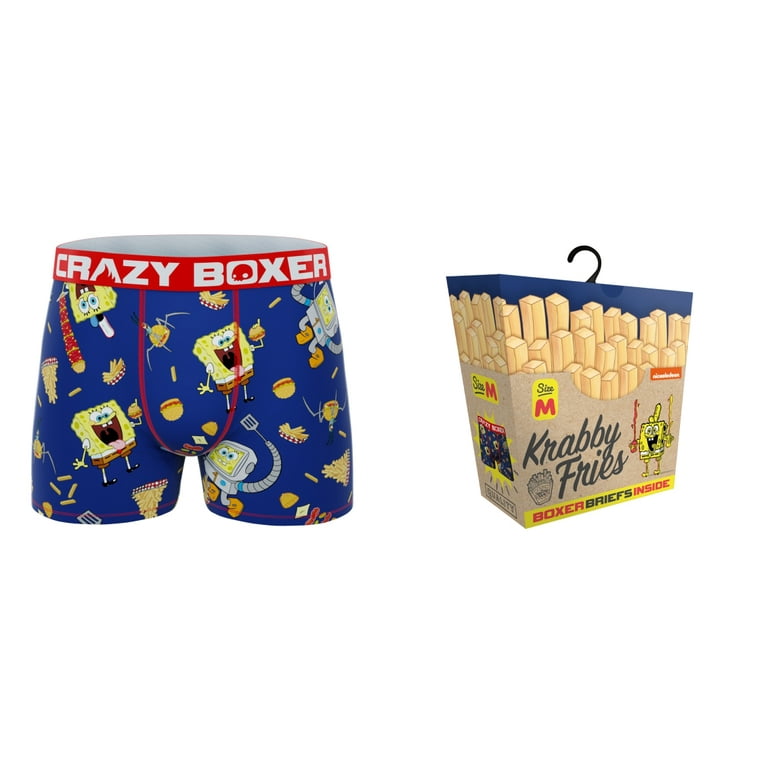Crazy Boxer SpongeBob Burgers and Fries, Men's Boxer Briefs, Novelty Gift  Box