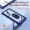 thumbnail image 6 of Jiahe Cover for Samsung Galaxy A54 5G, Slim Lightweight Metal Ring Holder Stand,Shockproof with 360°Ring Holder Kickstand Soft TPU Bumper Plating Button Hard PC Case Cover, blue, 6 of 8