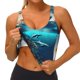 thumbnail image 3 of Fotbe Hawaiian Ship Dolphin Sujetador Deportivo Largo sin Aros para Mujer con Almohadillas y Soporte Medio, Transpirable y Absorbente, Camiseta Tipo Chaleco o Tank Top-Medium, 3 of 8