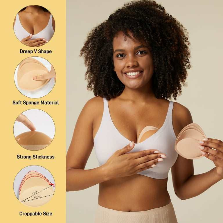 Niidor Women's Removable Push-up Pads Nude Bra Inserts Breast Lift