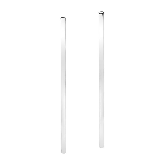 Aeravida Trendy Shiny 50mm Long Bar Stick .925 Sterling Silver Post Earrings | Classic Sterling Silver Dangle Earrings | Earrings for Women | Compass Dangle Earrings | Gift for Women