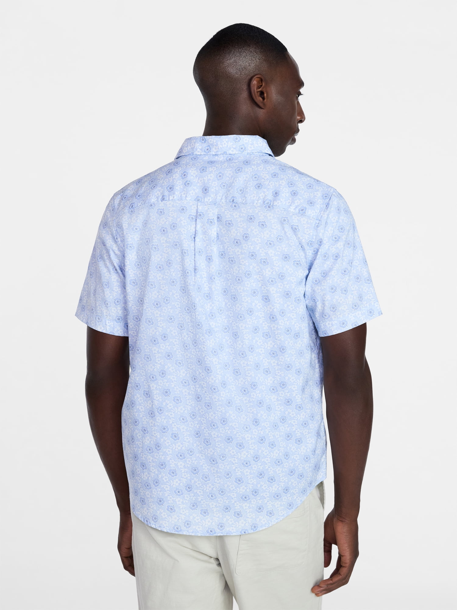 George Men's & Big Men's Modern Fit Button Up Performance Shirt with Short Sleeves, Sizes S-3XL