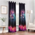 thumbnail image 6 of Wolf Head Colorful Blackout Curtain Panels Drapes Privacy Assured with Light Filtering Curtains for Living room Bedroom Bathroom Window, 6 of 6