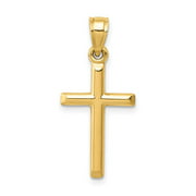 Quality Gold 14k Polished Hollow Cross Pendant | Traditional Latin Cross Style | Men's | Women's | Pendants & Charms | 14k Yellow Gold | Size 25 mm x 12 mm