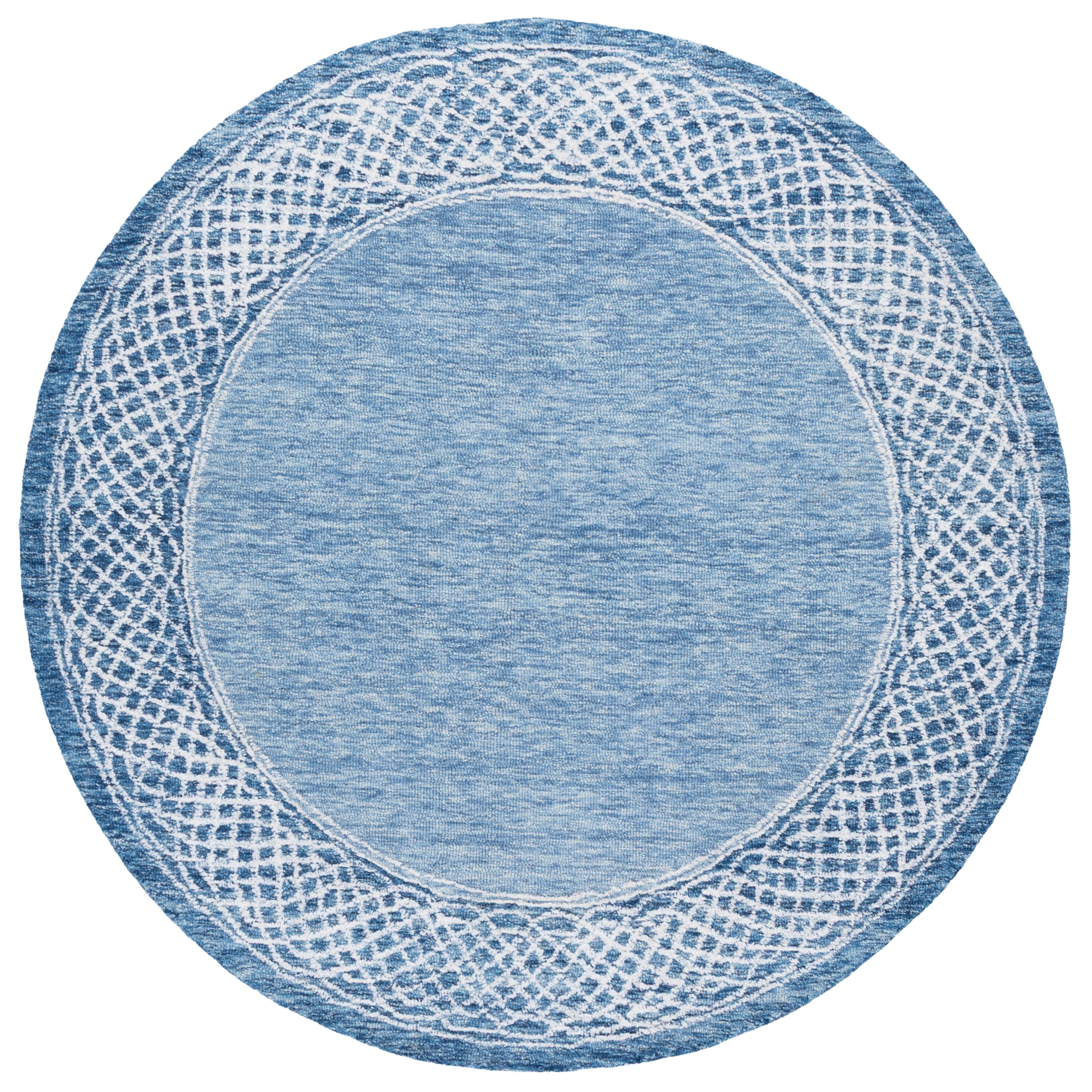 Safavieh Ebony Ladonna Bordered Area Rug, Blue/Ivory, 6' x 6' Round
