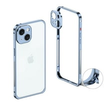 Dteck Bumper Case for iPhone 14 Plus, Ultra-Thin Metal Frame   Camera Lens Protector Case Shockproof Heat Dissipation Bumper for iPhone 14 Plus,Blue