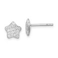 thumbnail image 3 of Sterling Silver Rhodium-plated Cubic Zirconia Star Post Earrings, 3 of 3