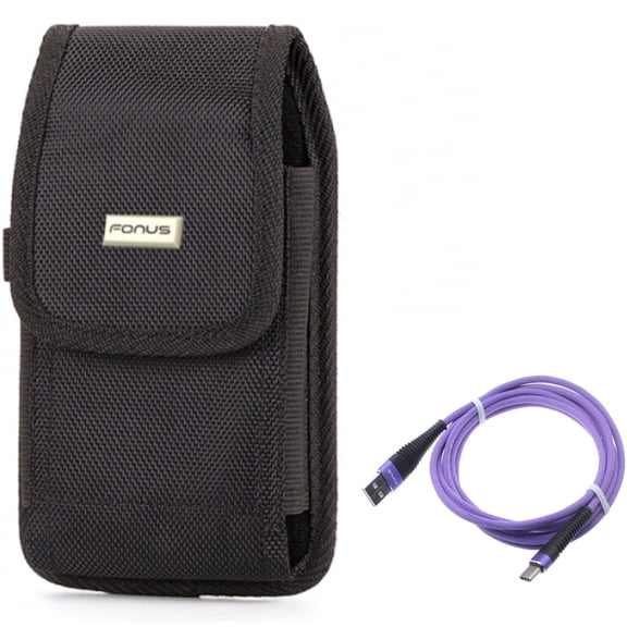 Case Belt Clip w 10ft USB Cable for Samsung Galaxy S20 Fan Edition - Swivel Holster Rugged Cover, Purple Type-C Charger Cord Power fits Galaxy S20 FE (Fan Edition)