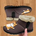 thumbnail image 2 of CHAQLIN Womens Hike Footwear Faux Fur Lining Cute Fox Print Ankle Booties Ladies Comfortable Work Short Boots Outdoor Rain Boots Outdoor, 2 of 9