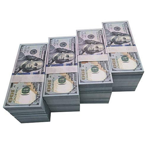 Movie Prop Money Full Print 2 Sided Play Money One Stack 100 Pcs 100 Dollar Bills For Movies Kids And Party Walmart Com Walmart Com