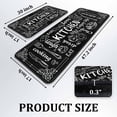 thumbnail image 3 of Black Kitchen Rugs and Mats Non-Slip, Washable, Absorbent Stain Resistant,Durable and Easy to Clean for Kitchen, Laundry, Living Room, Bedroom, Bathroom, Front Door,17"x47"+17"x30", 3 of 6